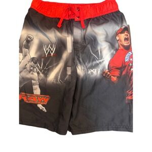 WWE John Cena RAW Boys Swim Trunks Shorts Size Medium Wrestling